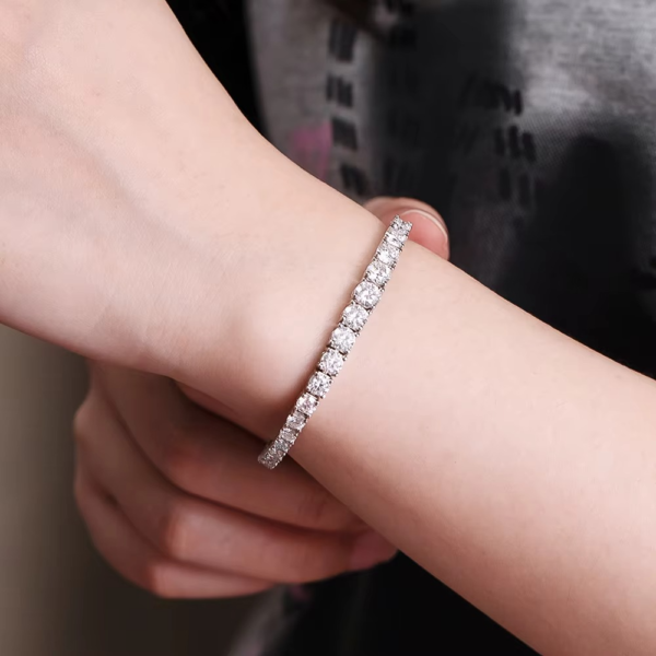 Silver-Tone Classic Crystal Tennis Bracelet