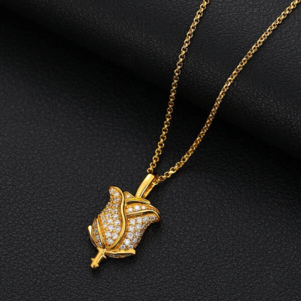Pavé Leaf Pendant Chain (Unisex)