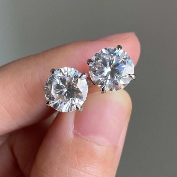 Classic Round-Cut Crystal Stud Earrings