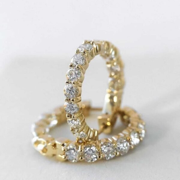 Gold-Tone Crystal Huggie Hoop Earring
