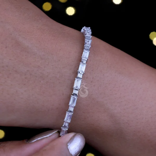 Emerald Cut Crystal Tennis Bracelet