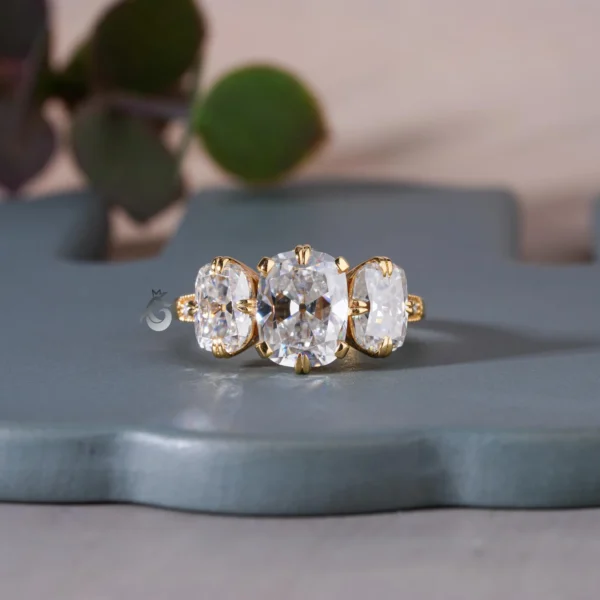 Triple Oval Cut Crystal Statement Ring