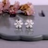 Floral Cluster Crystal Stud Earrings