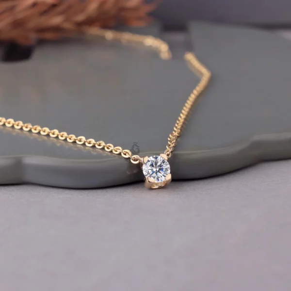 Round Solitaire Pendant Chain