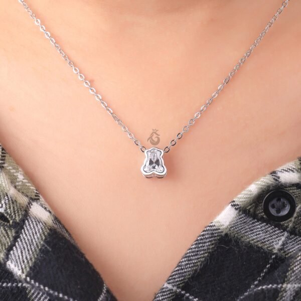 Teddy Bear Solitaire Pendant Chain